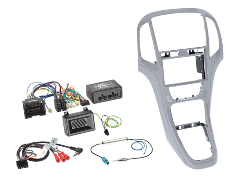 2-DIN Radio adapter kit Opel Astra 2009-2016 Kleur: Platin Zilver