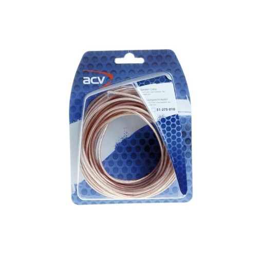 [51-275-010] Luidspreker kabel 2 x 0,75 mm transparant blauw 10 meter